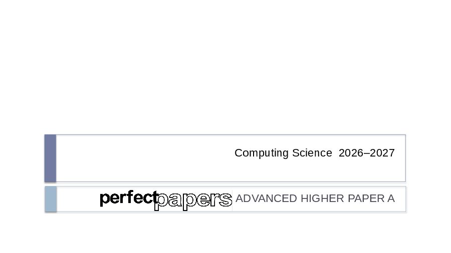 2027 Computing Science (Advanced Higher) Bundle with PowerPoint slides cover