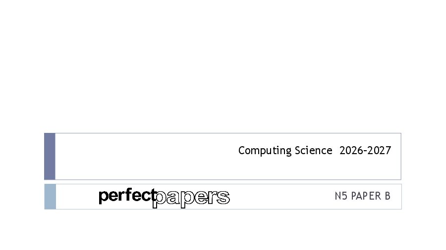 2027 Computing Science (National 5) - PAPER B slides cover