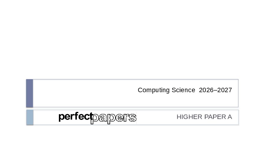 2027 Computing Science (Higher) - PAPER A slides cover